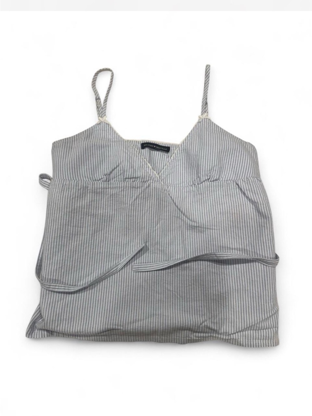 Brandy Melville Blue and White Striped Top